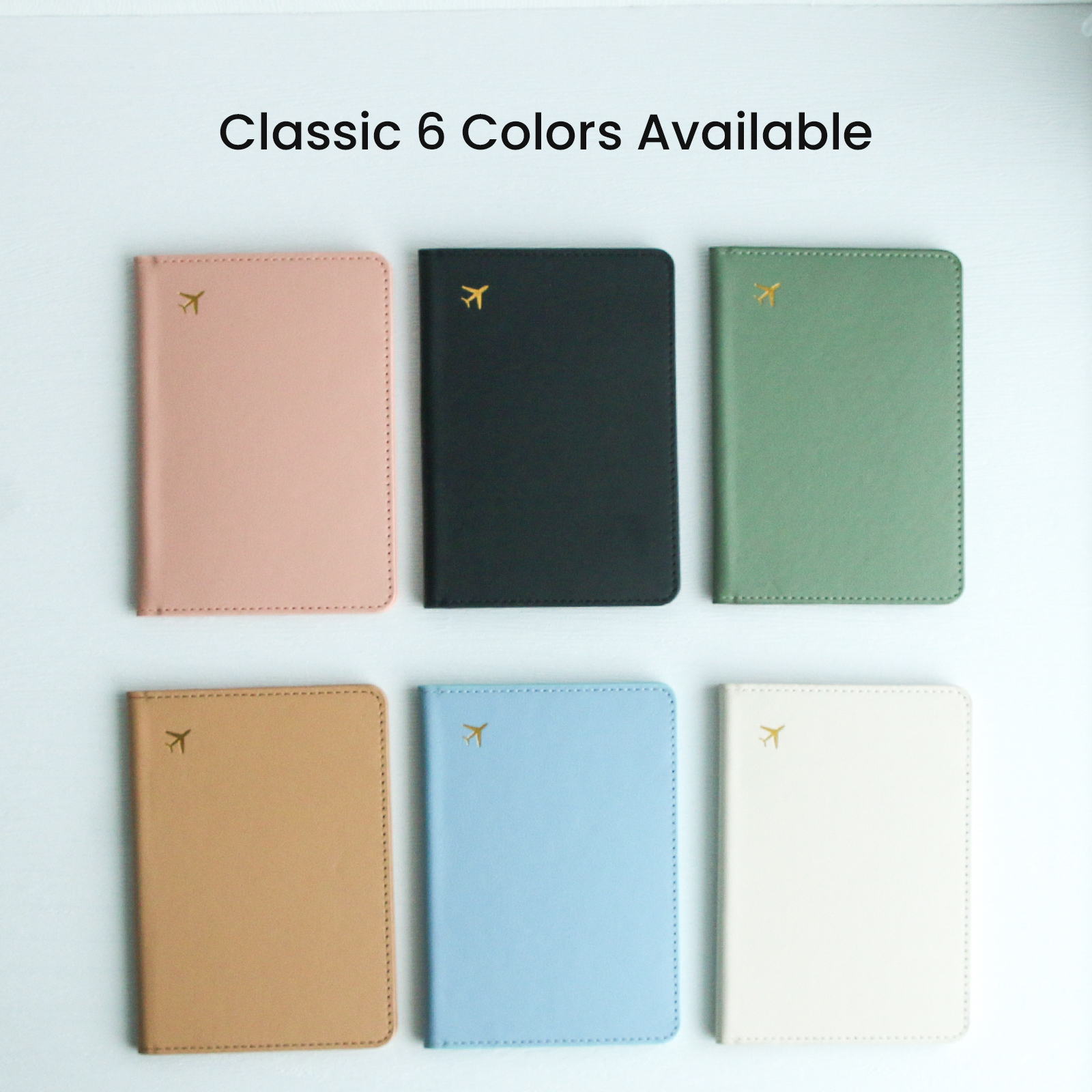 Carteira de passaporte pura chique de couro sintético leve à prova d'água com bloqueio Rfid fino porta cartão de vacina itens essenciais para viagem