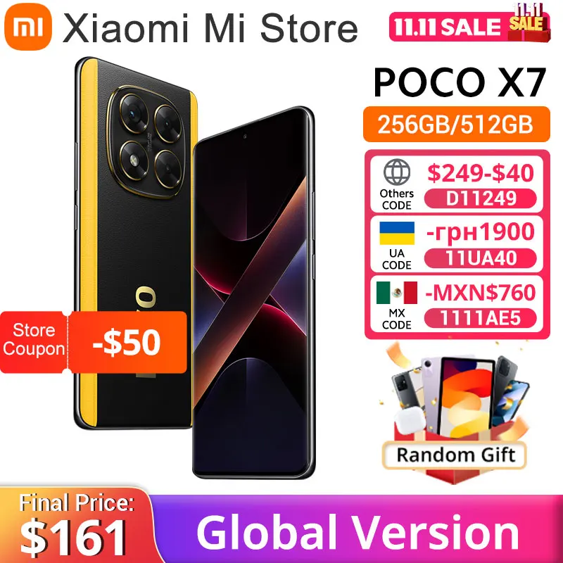 【Marca +】POCO X7 Smartphone Dimensity 7300-Ultra 6,67 "120Hz Pantalla AMOLED 45W 5110mAh 50MP Cámara IP68 Xiaomi HyperOS NFC