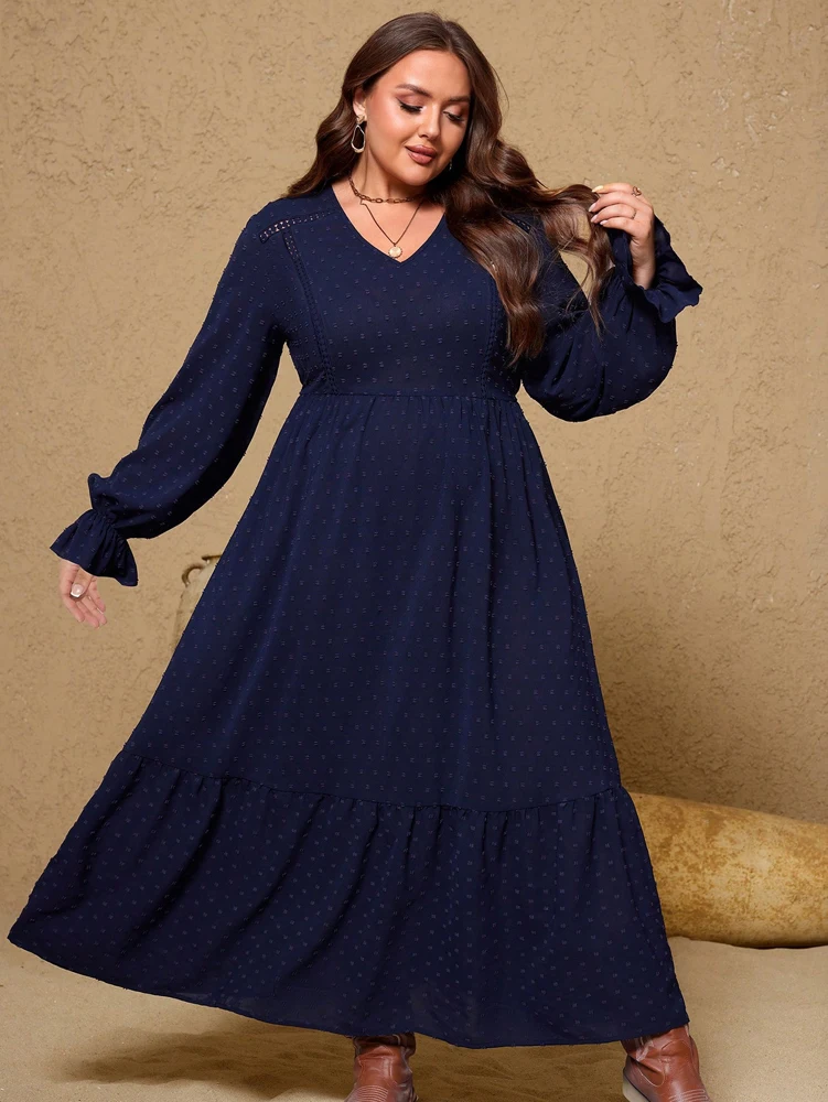 Plus Size Damen-Pullover mit V-Ausschnitt und langen Ärmeln, Herbst 2025, bedruckt, locker, lässig, modisch, beste Wahl für den Herbst