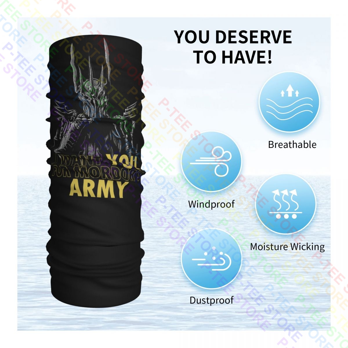 Mordor S Army Sauron Ring Dark Lord uncle SAM ล้อเลียนผ้าพันคอผ้าพันคอแบบพันรอบคอสำหรับหน้ากากปิดหน้า