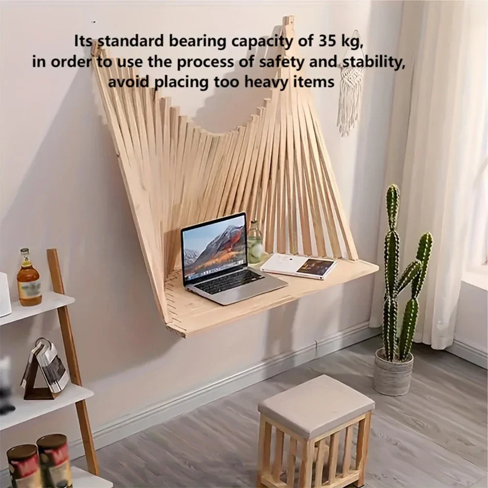Folding Desk Wall Mounted Foldable Wall Table Fashionable Creative Hanging Wall Folding Table Solid Wood Computer Folding Table