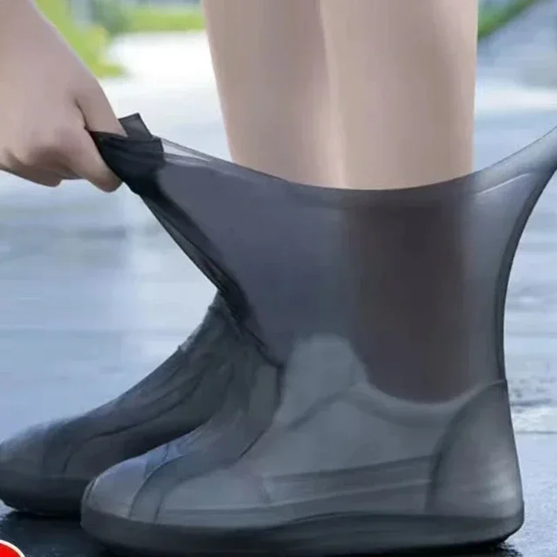 Cubiertas impermeables para zapatos, botas de lluvia antideslizantes, chanclos de silicona reutilizables para hombres y mujeres, viajes al aire libre para días lluviosos