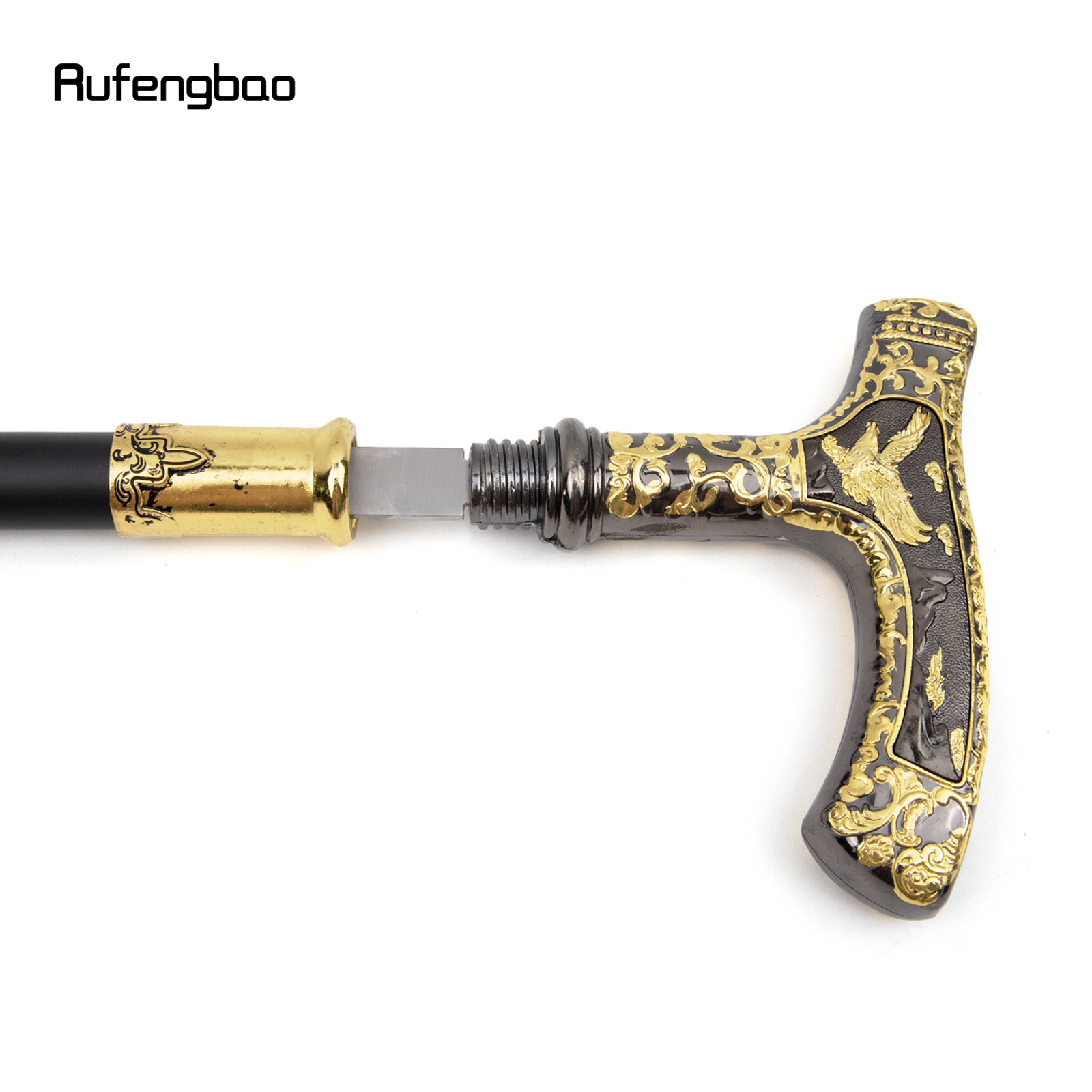 Gold schwarz Luxus Adler Griff Gehstock mit versteckten Platte Selbstverteidigung Mode Rohr Platte Cosplay Crosier Stick 90cm