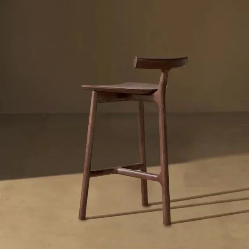 Silla alta de madera Para Bar, taburetes de Bar de diseño de isla Simple a la moda, respaldo moderno Para ocio creativo Para el hogar, Bancos Para