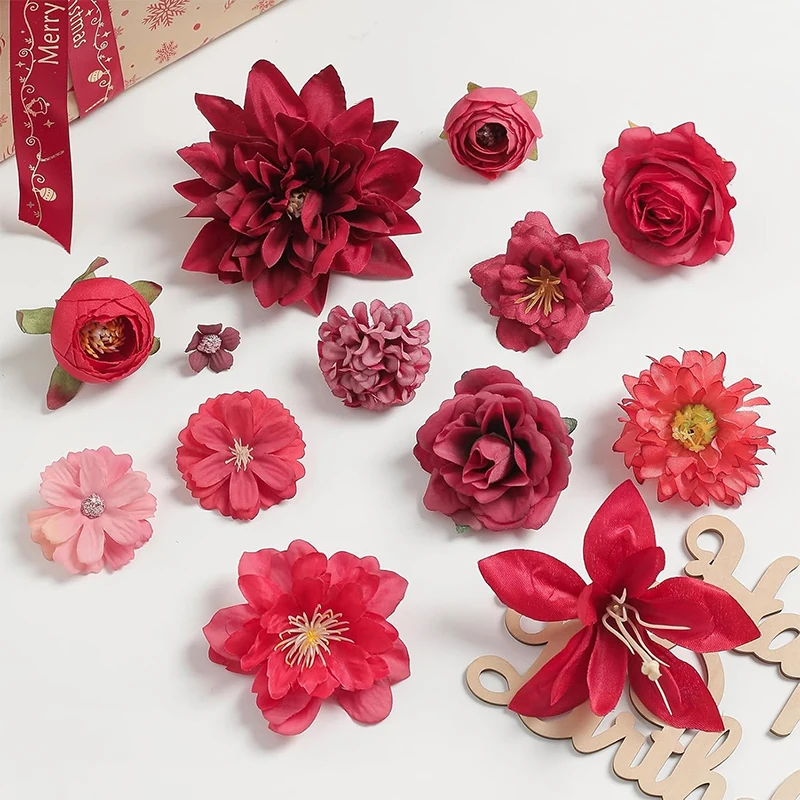 18/21 個マルチカラー混合 5 センチメートル造花シルクローズ造花家の結婚式の装飾 DIY クラフトフラワーウォールアクセサリー