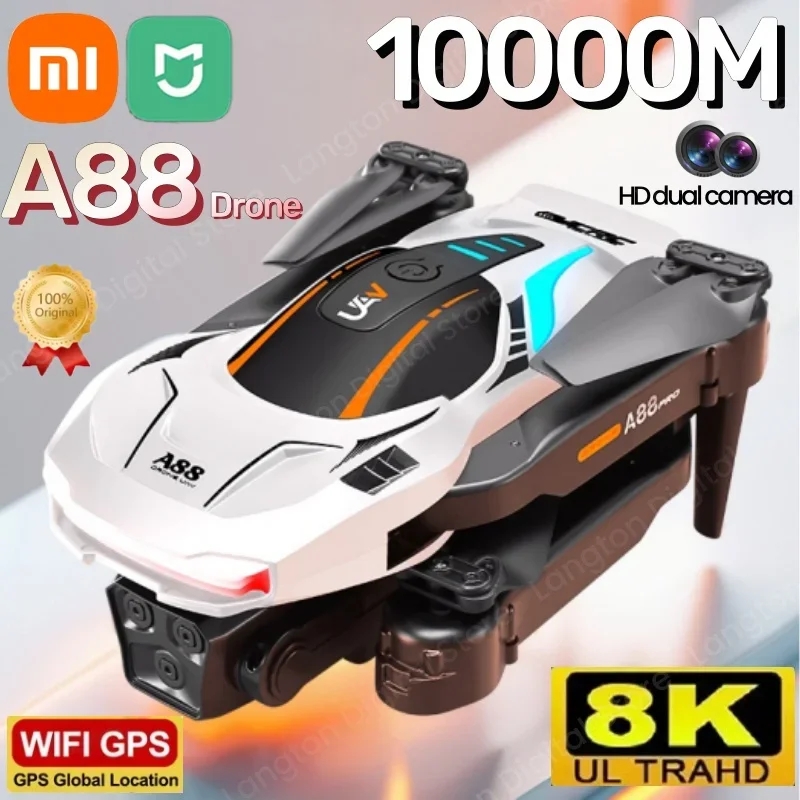 Xiaomi A88 Drone 8KHD Professional GPS Dual Camera 5G Obstacle Avoidance Optical Flow Positioning Brushless Upgraded RC Toys New