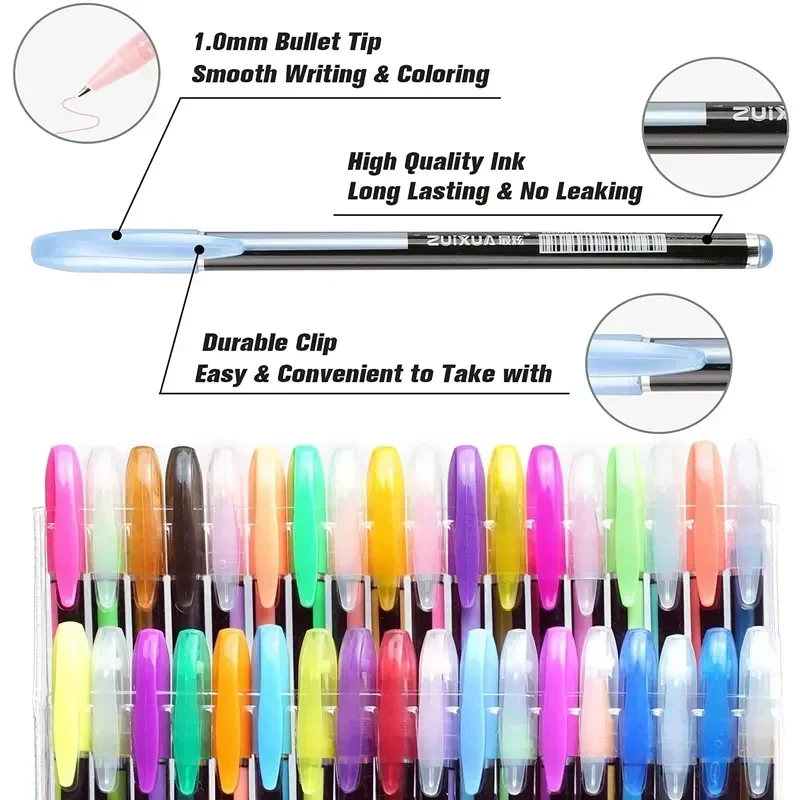 ปากกาเน้นข้อความสีปากกาหมึกเจลแวววาวเมทัลลิค12-60ชิ้นปากกาเน้นข้อความสีสำหรับโรงเรียนปากกาเน้นข้อความสมุดวาดรูปสีสำหรับเติม100สี