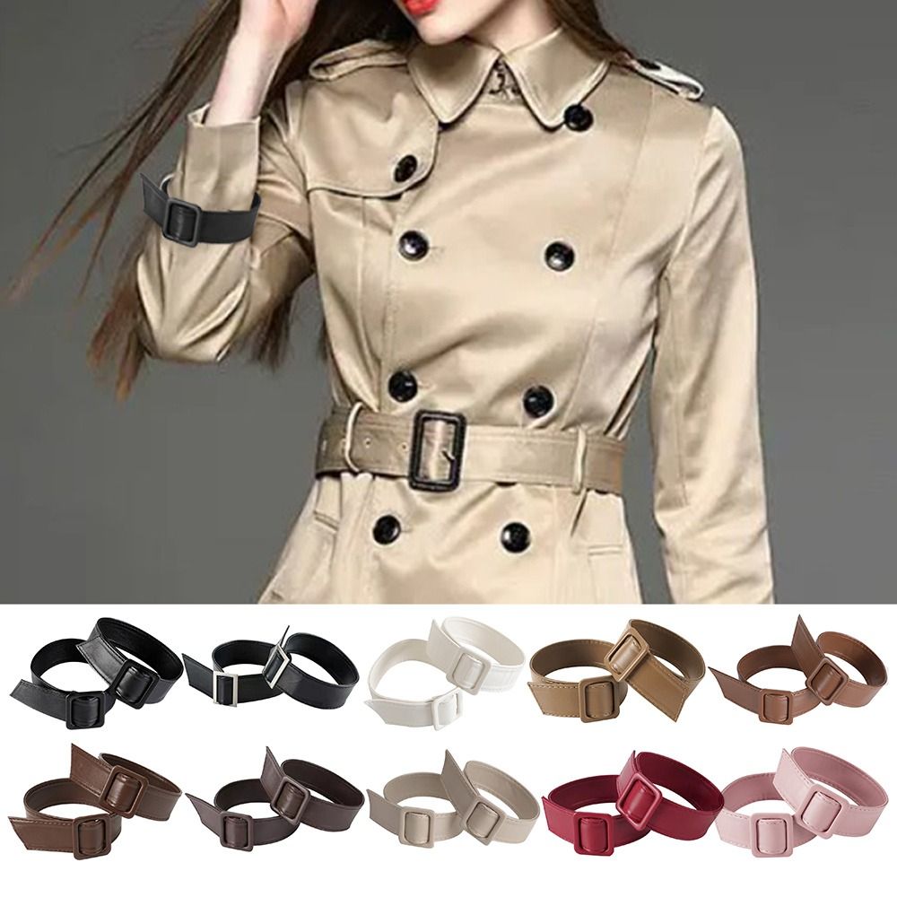 Faux Leather Leather Cuff Bands High Quality Durable Replacement Coat Sleeve Buckles Adjustable Adjustable Sleeve Garters Coat