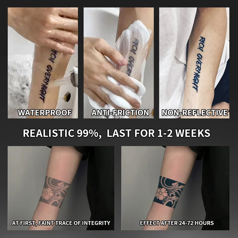 Autocollants de tatouage temporaire imperméables à petits motifs, imperméables longue durée pour une à deux semaines, adaptés au doigt, Plam. 1 pièce.
