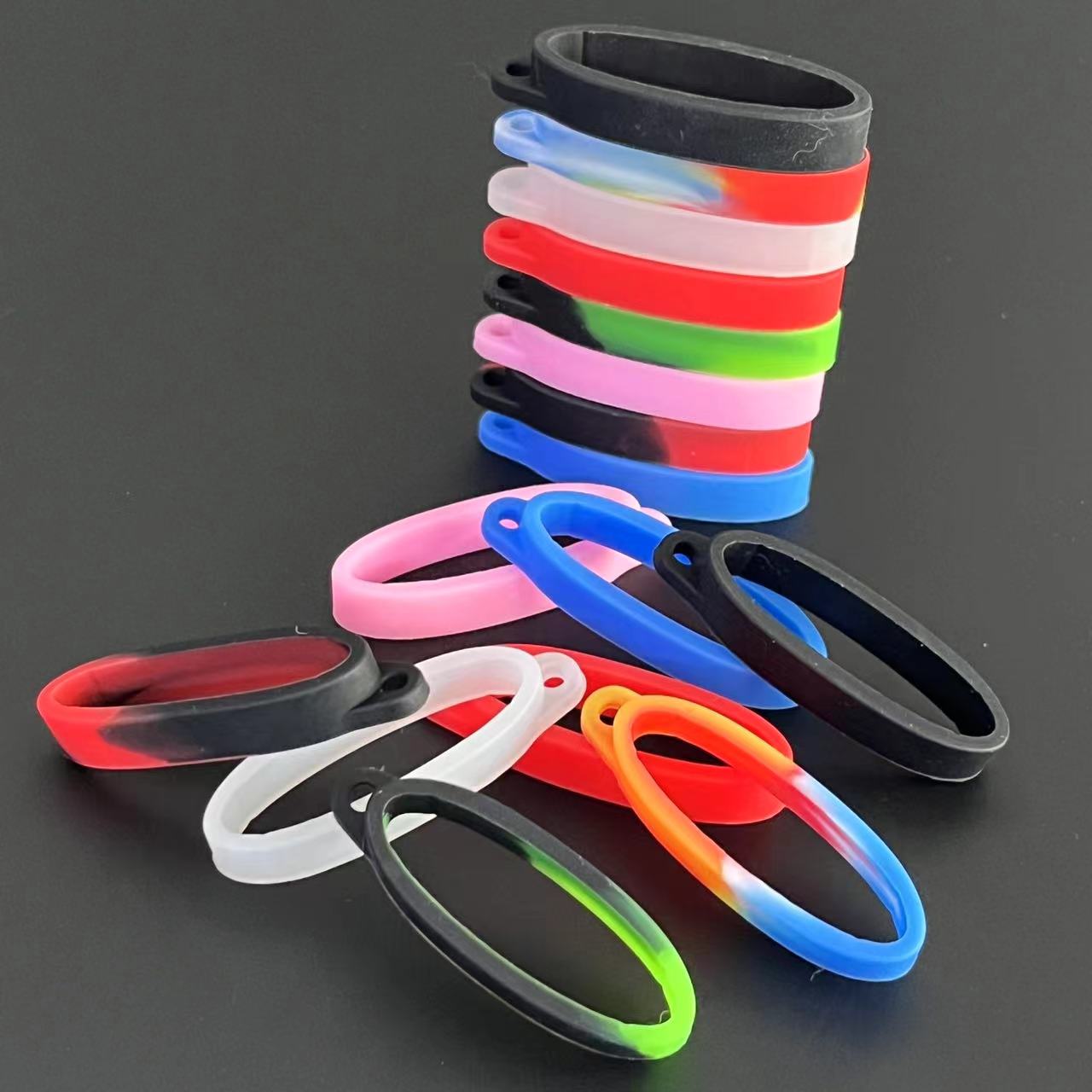 40mm Silicone Ring Lanyard Band With Hole For Box Mechanical Rod Accessories Rope Hanging Loop Keychain Rubber Decoration