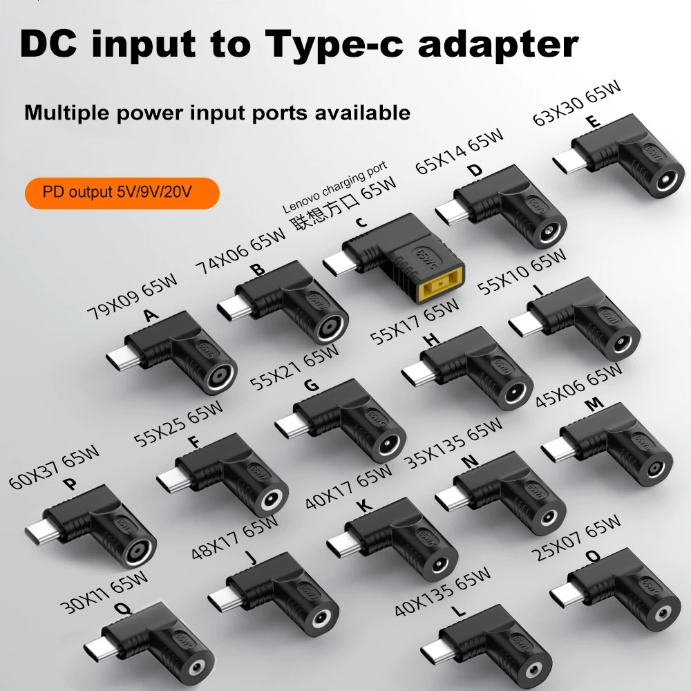DC-Buchse zu Typ-C-Stecker PD-Stroma schluss Schnell lade adapterst ecker USB-C-Laptop-Zubehör für Lenovo HP Asus Adapter
