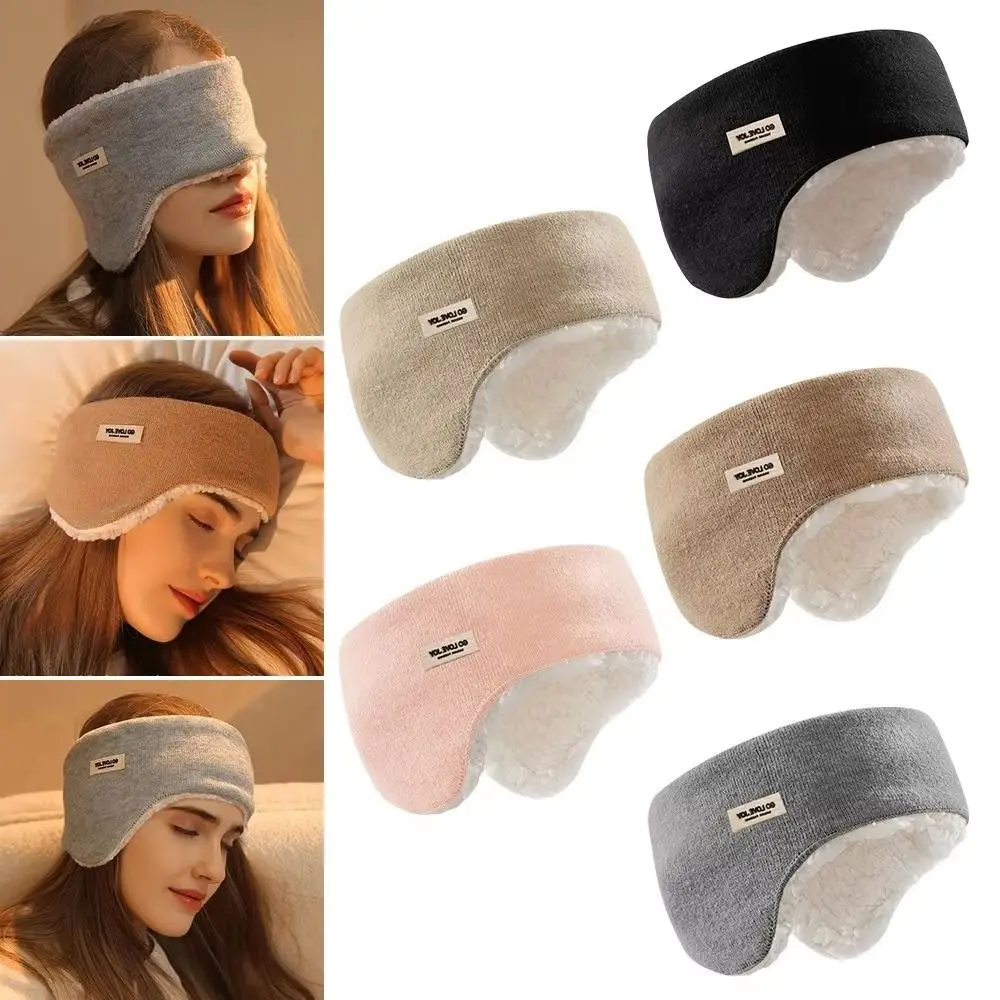 Winter Earmuffs Headwear Anti-cold Warm Thickened Fleece Ear Protection Head Cover Windproof Thermal Knitted Running Headband