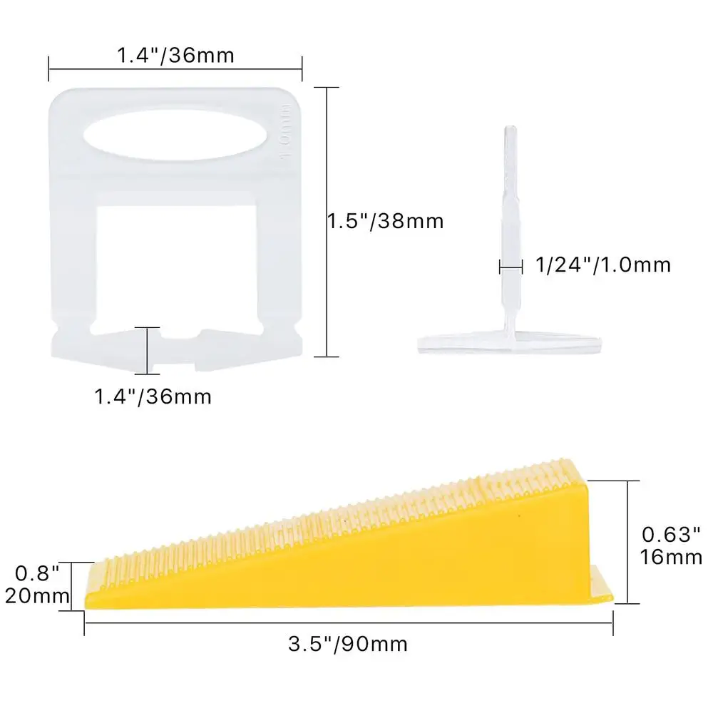 Tile Leveling System Set with Tile Plier 1500 Pcs Tile Spacers Clips 300 Pcs Reusable Wedges 1 Rubber Mallet Ideal Stone