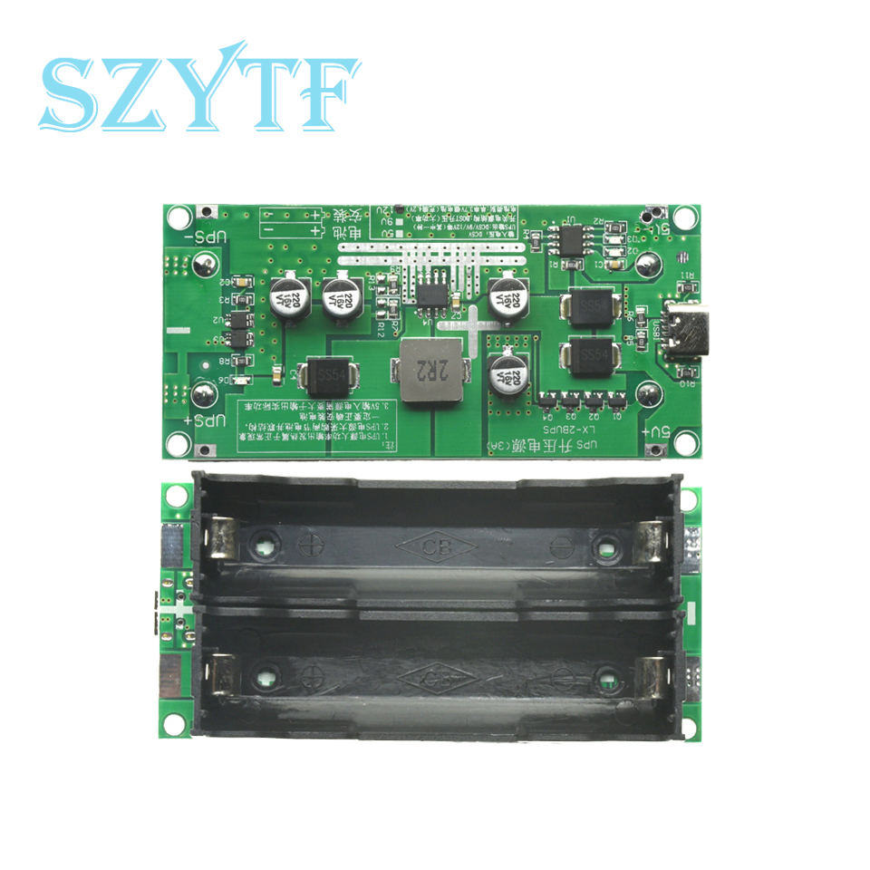 Type-C 15W 3A 18650 Lithium Battery Charger Module DC-DC Step Up Booster Fast Charge UPS Power Supply / Converter 5V 9V 12V