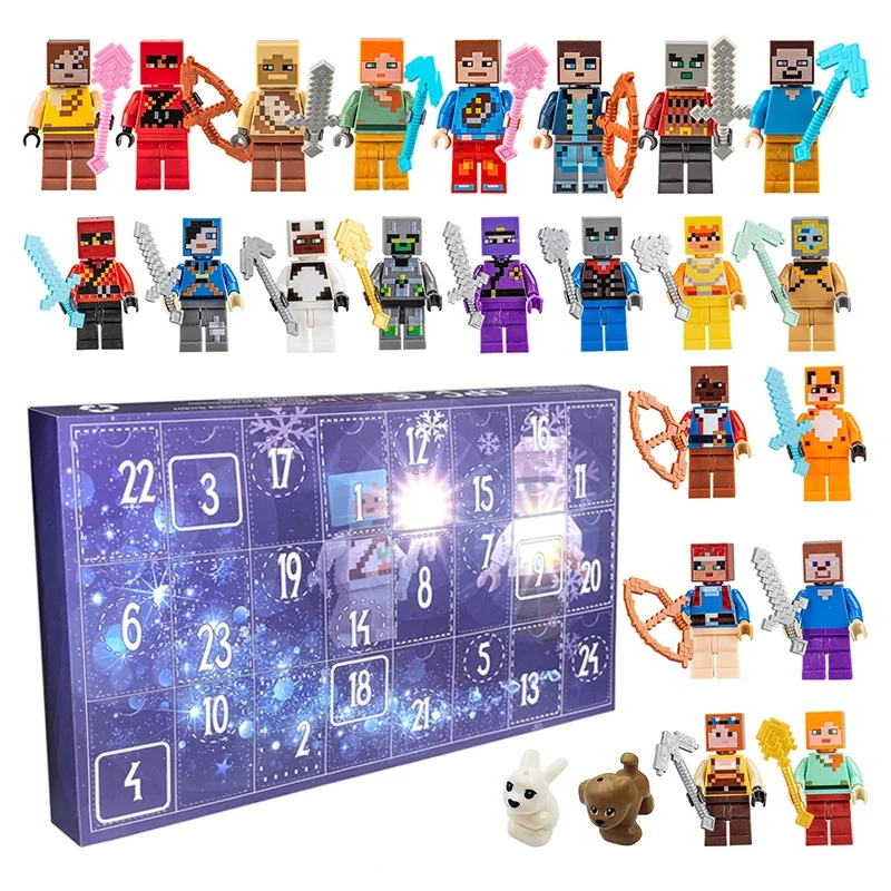 Disney Marvel Advent Calendar Box Figure Anime Action Figure Model Building Blocks Christmas Advent Calendar Countdown Kids Toys