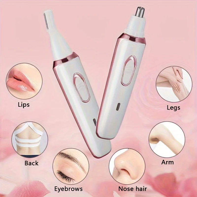 Maquinilla de afeitar eléctrica 4 en 1 para mujer, afeitadora corporal, recortadora de pelo para axila, Bikini, brazo, pierna, cara, bigote, portátil, indolora