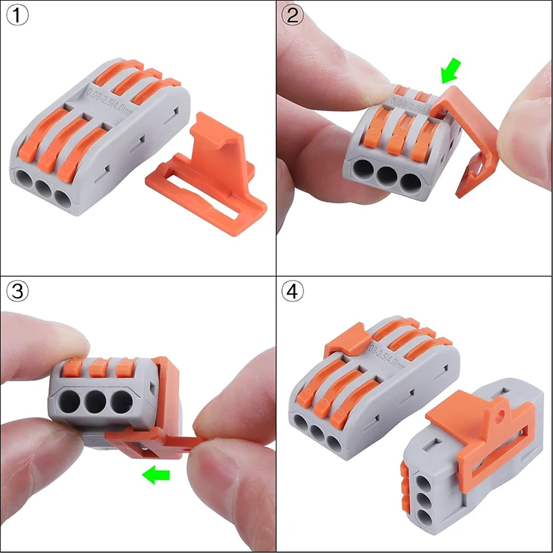 55 ชิ้น Quick สายไฟพร้อมกล่องเก็บ, fast สายไฟ Push in Lever Connectors สายไฟ Terminal Block สําหรับสายไฟ
