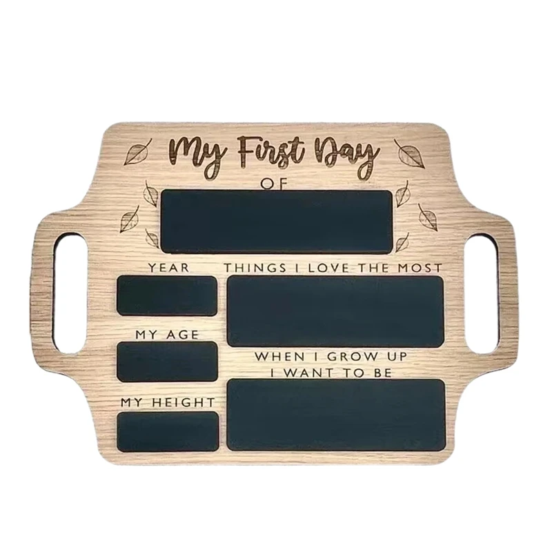 First Day Of School Sign - Reusable Memory Photo Board With Handles Back To School Starting School Nursery Preschool Easy To Use