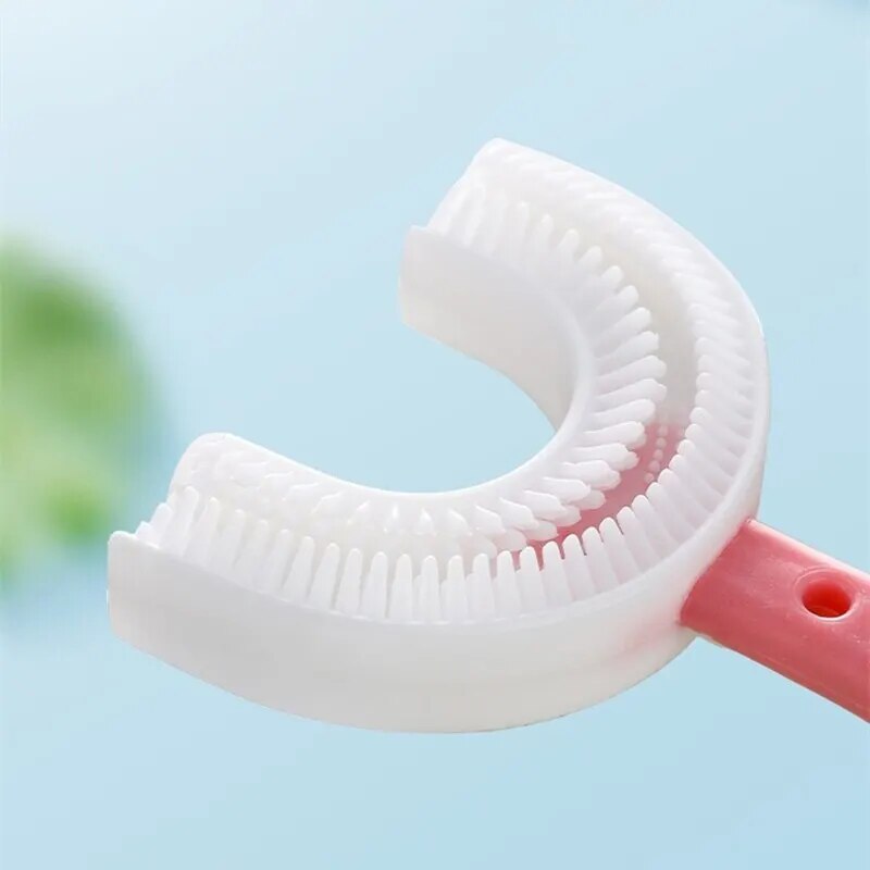 U자형 어린이 칫솔, 아기 치아 청소 칫솔질 기구, 어린이 구강 청소 칫솔, 칫솔질 도구, 2 개
