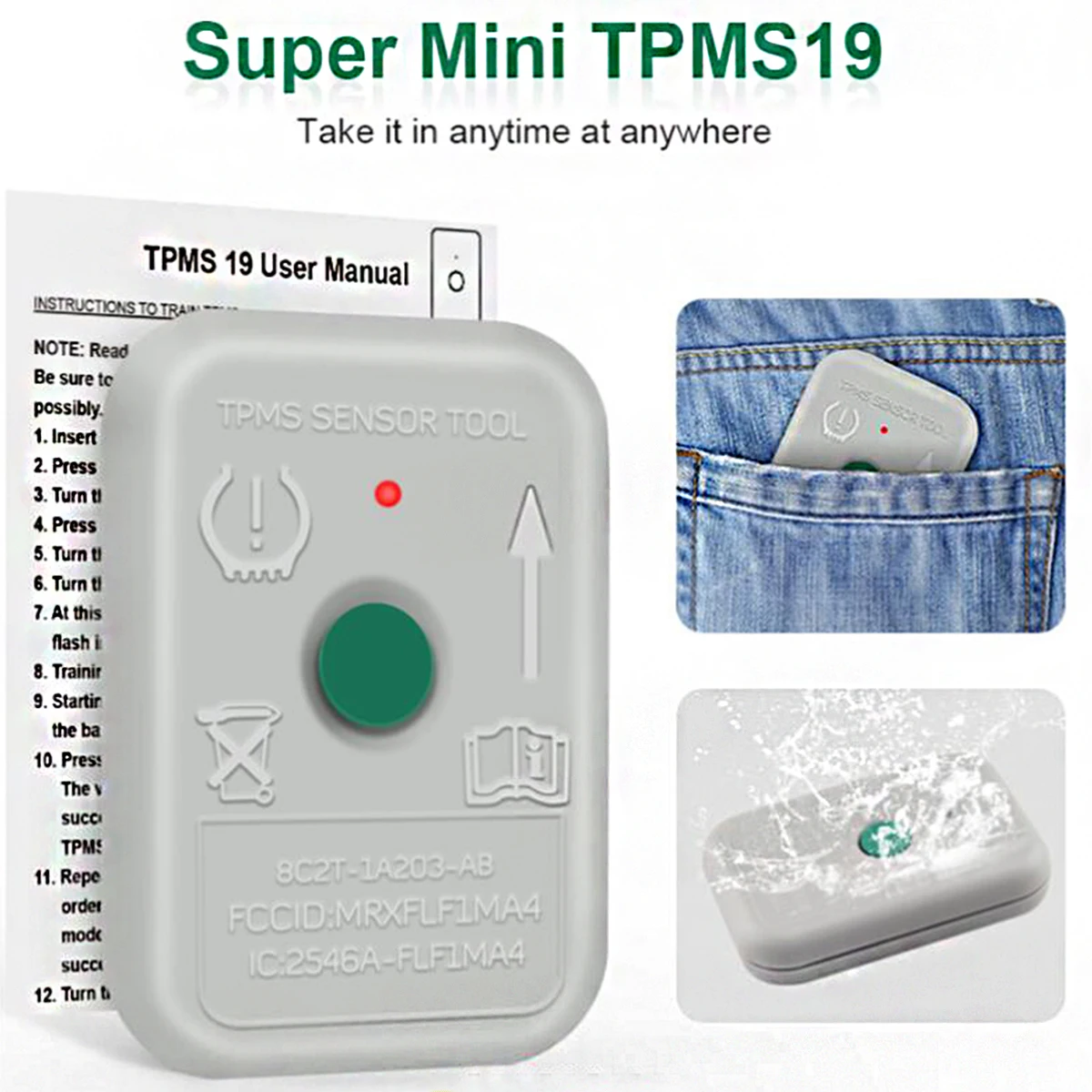 Ferramenta de redefinição tpms tpms 19 sensor tpms monitor de pressão dos pneus sensor tpms19 8c2t1a203ab 8c2z-1a203-a para fo-rd
