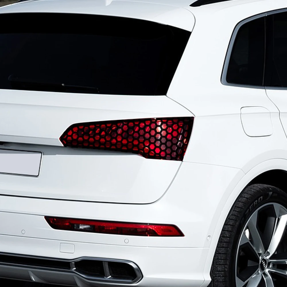 Pegatina de luz trasera de coche, calcomanías de vinilo de estilo creativo de panal, película de envoltura de faro hueco, accesorios de decoración, 48x30cm
