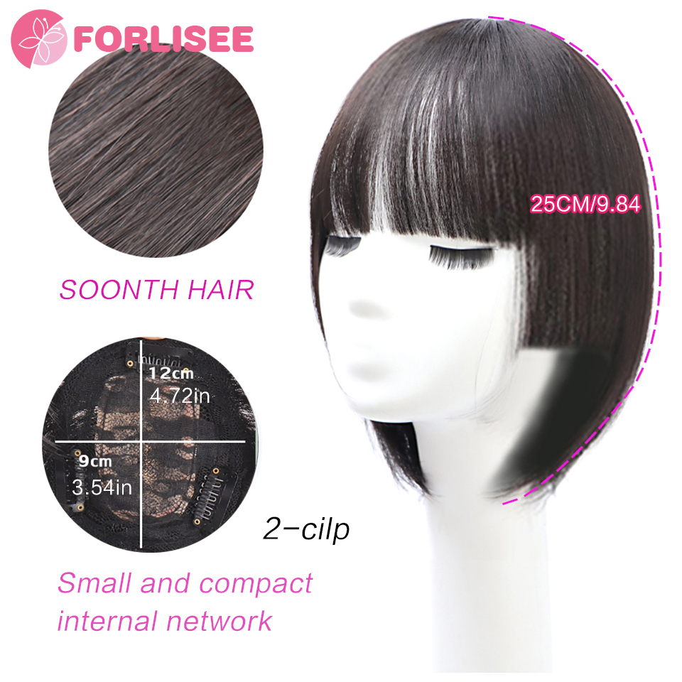 Forlisee-合成プリンセスカットバン、ヘアエクステンションピン、jiヘアスタイル、ストレートバルーン、目に見えない偽の包帯