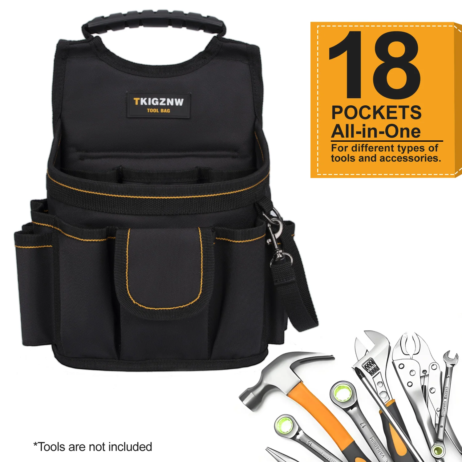 TkigznwTool Gürteltasche mit 18-Taschen-Werkzeugtasche