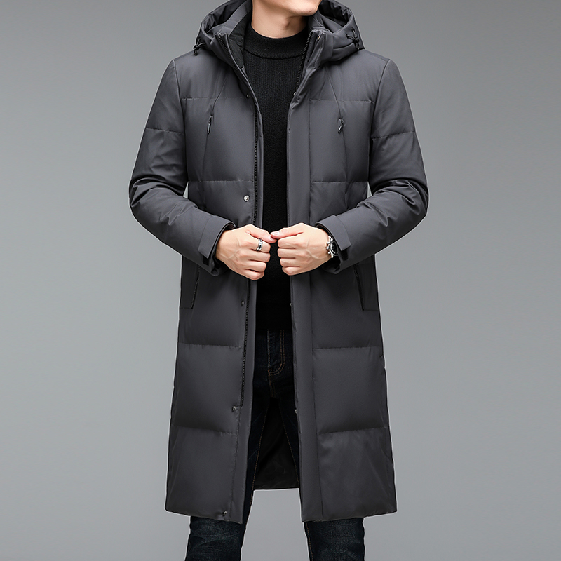 2024 winter lange stijl mannen 90% Witte Eendendons jas warme Donsjacks hoed afneembare mode Mannen dikker Jas maat M-5XL