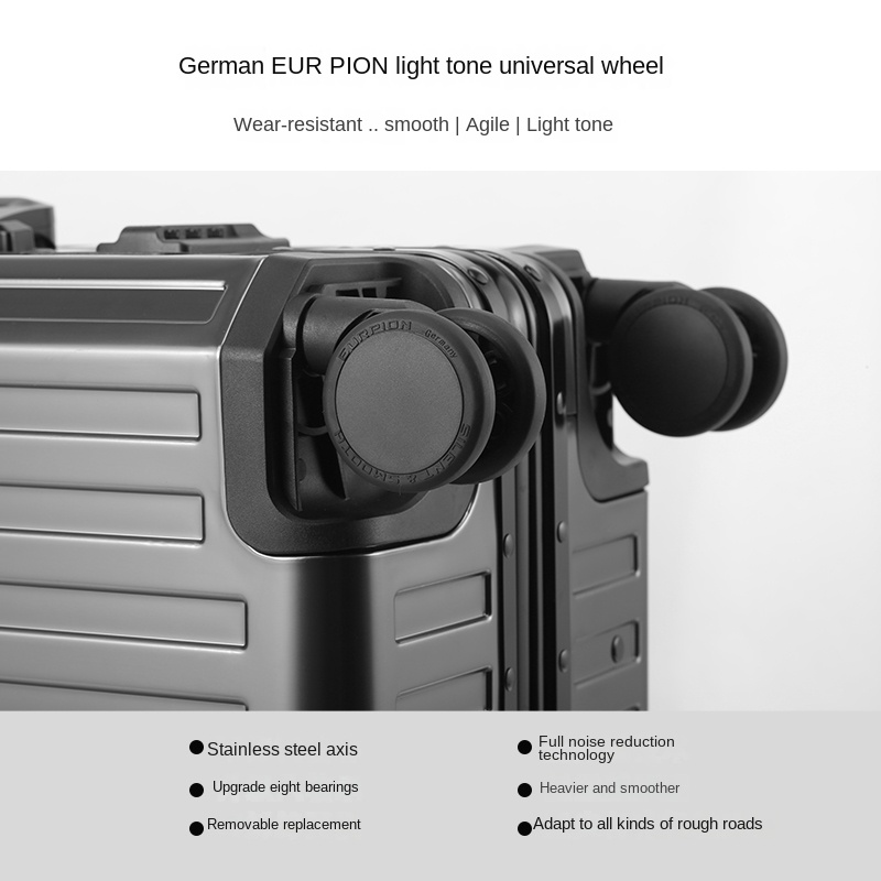 Чемодан на колесиках из алюминиево-магниевого сплава, 100%