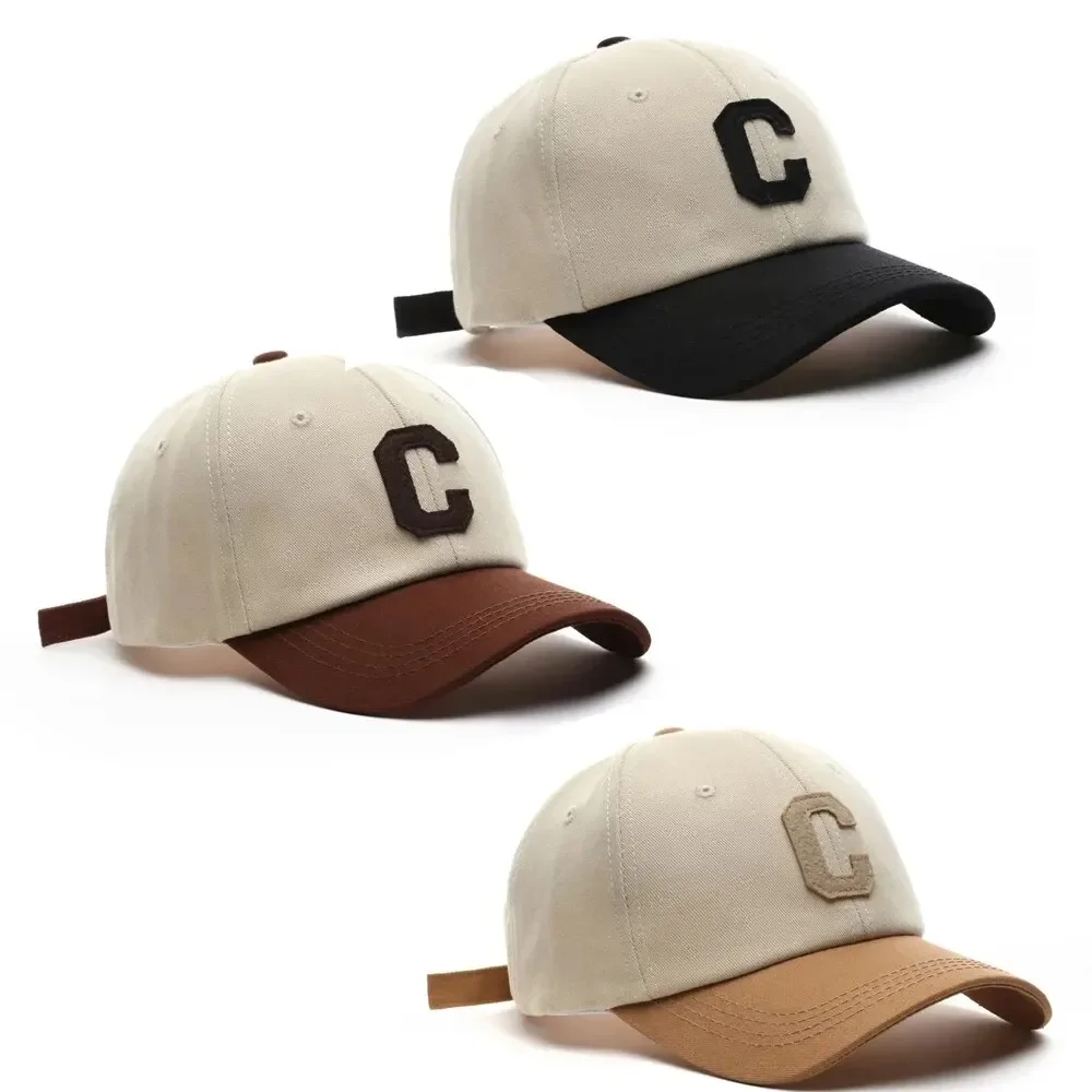 Berretto da baseball per donna e uomo Cappello Moda Lettera C Cappello con toppa Visiere estive Berretti Design a blocchi di colore per abbigliamento casual
