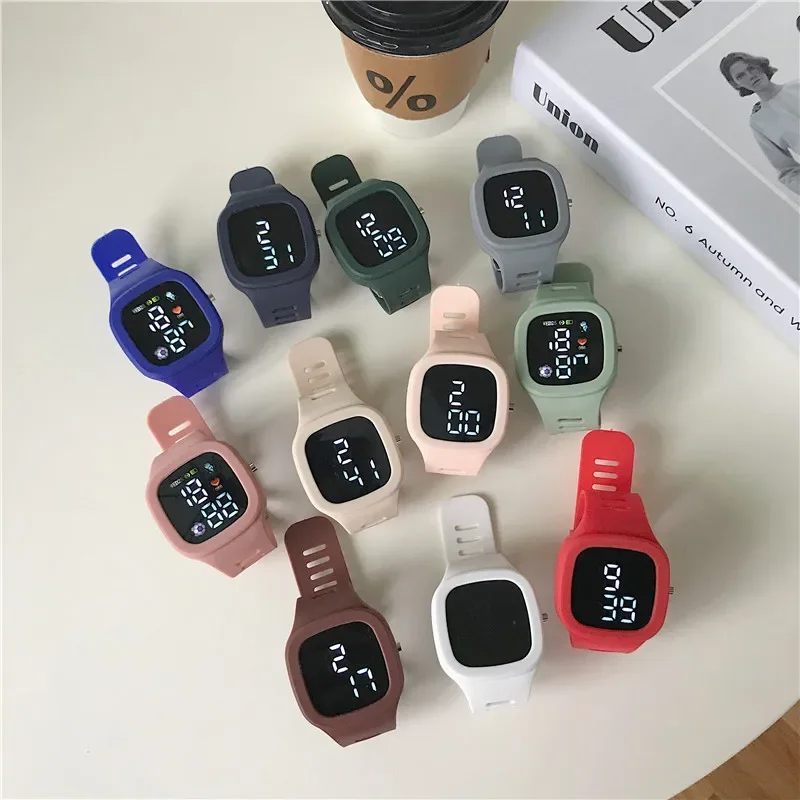 Reloj deportivo YIKAZE de moda para mujeres y hombres, reloj Digital LED electrónico, reloj deportivo informal de silicona con esfera grande para mujer