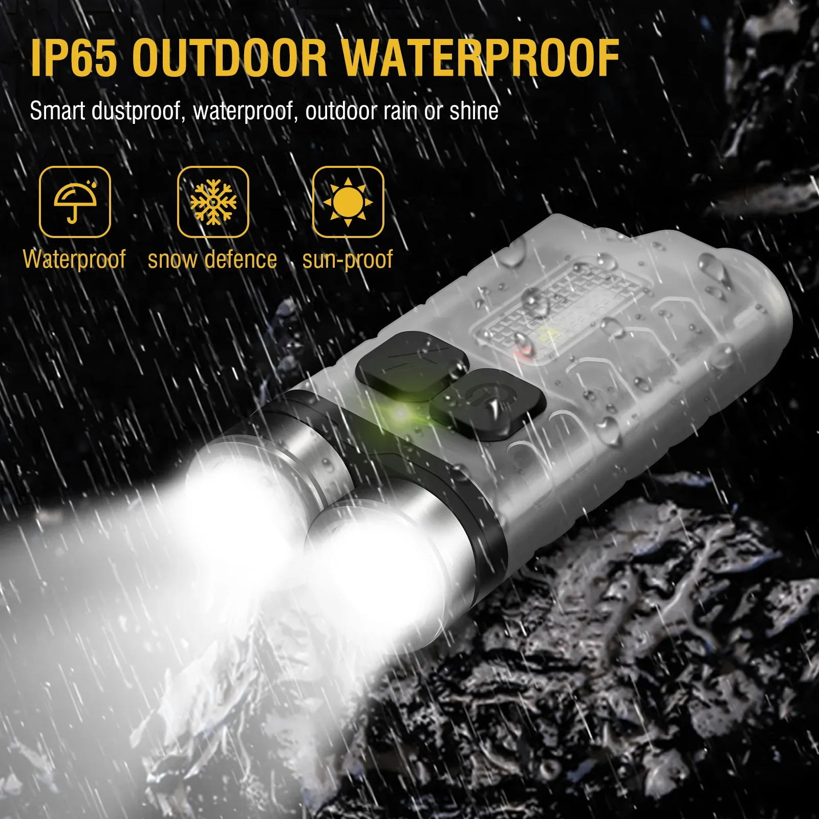 BORUiT V3 UV LED EDC llavero linterna tipo C recargable luz de trabajo antorcha con imán impermeable Camping linterna de bolsillo