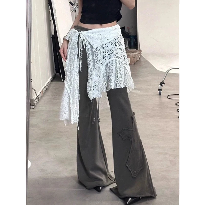 Mexzt y2k unregelmäßige Miniröcke Frauen Harajuku ästhetische weiße Spitze Tüll Verband Rock japanische Vintage aushöhlen Faldas neu