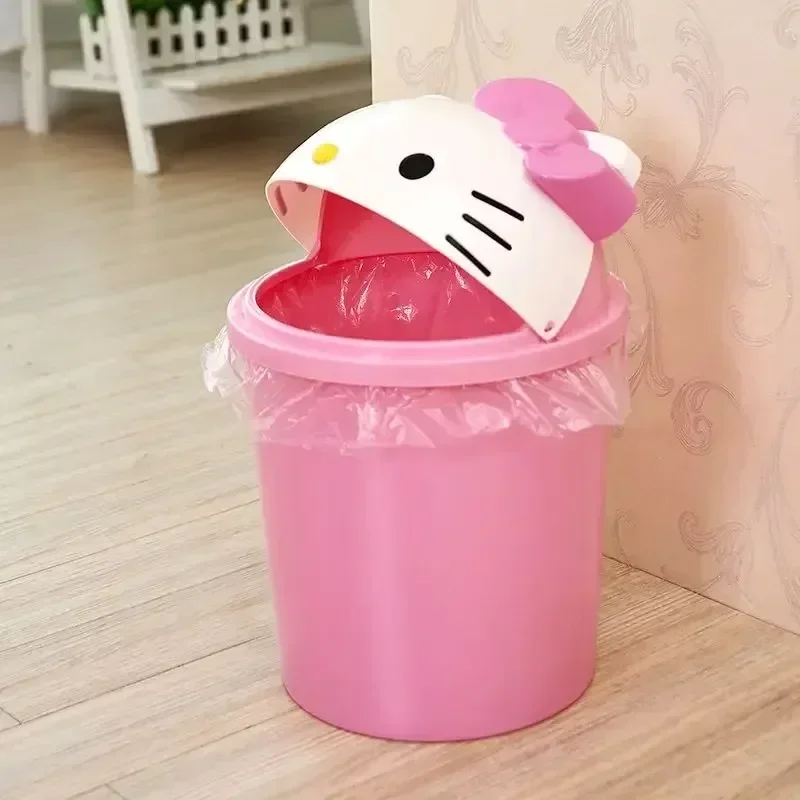 Nuevo Sanrio Hello Kitty cubo de basura cubo de basura cubo de basura Kawaii cubo de basura sala de estar dormitorio cesta de papel higiénico