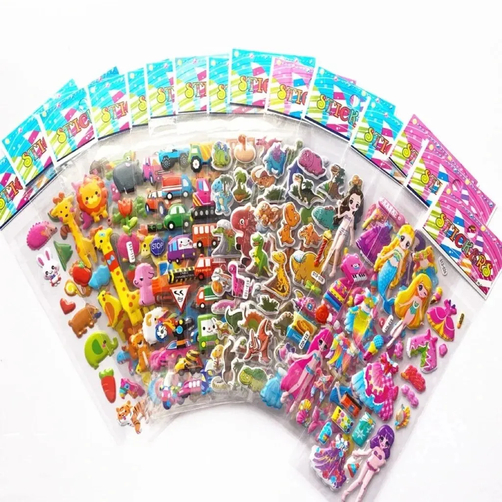 40 confezioni miste adesivi per bambini adesivi sfusi gonfi per ragazza ragazzo regalo di compleanno Scrapbooking animali Cartoon