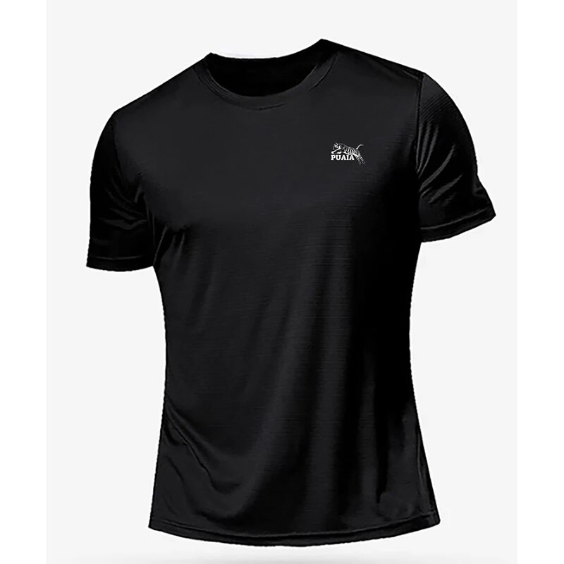 Novedad de verano para hombre, camiseta de manga corta estampada con cuello redondo, holgada y transpirable, Color sólido, Tops informales deportivos para uso diario