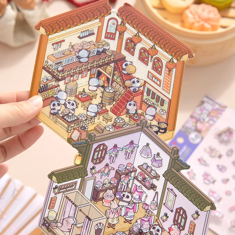 Pan Paper 4Style 2Pcs/bag Storage Landscaping Stickers DIY Handbook Scrapbooking Entertainment Journaling Phone Case