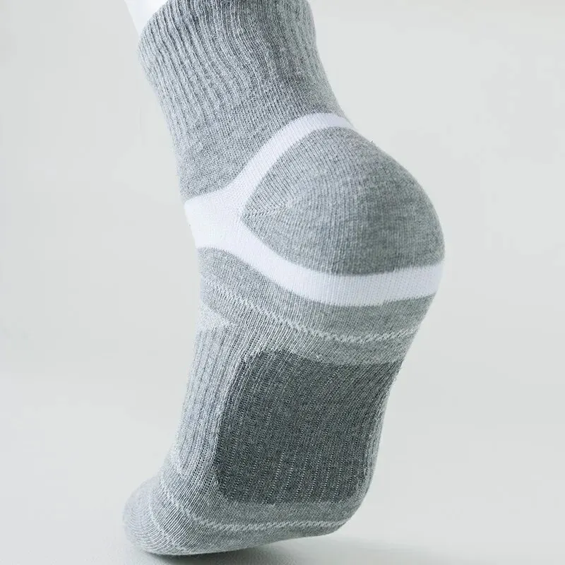 3/5/6 pares de calcetines deportivos de algodón, que absorben el sudor y transpirables, adecuados para entrenamiento de baloncesto para hombres y correr al aire libre