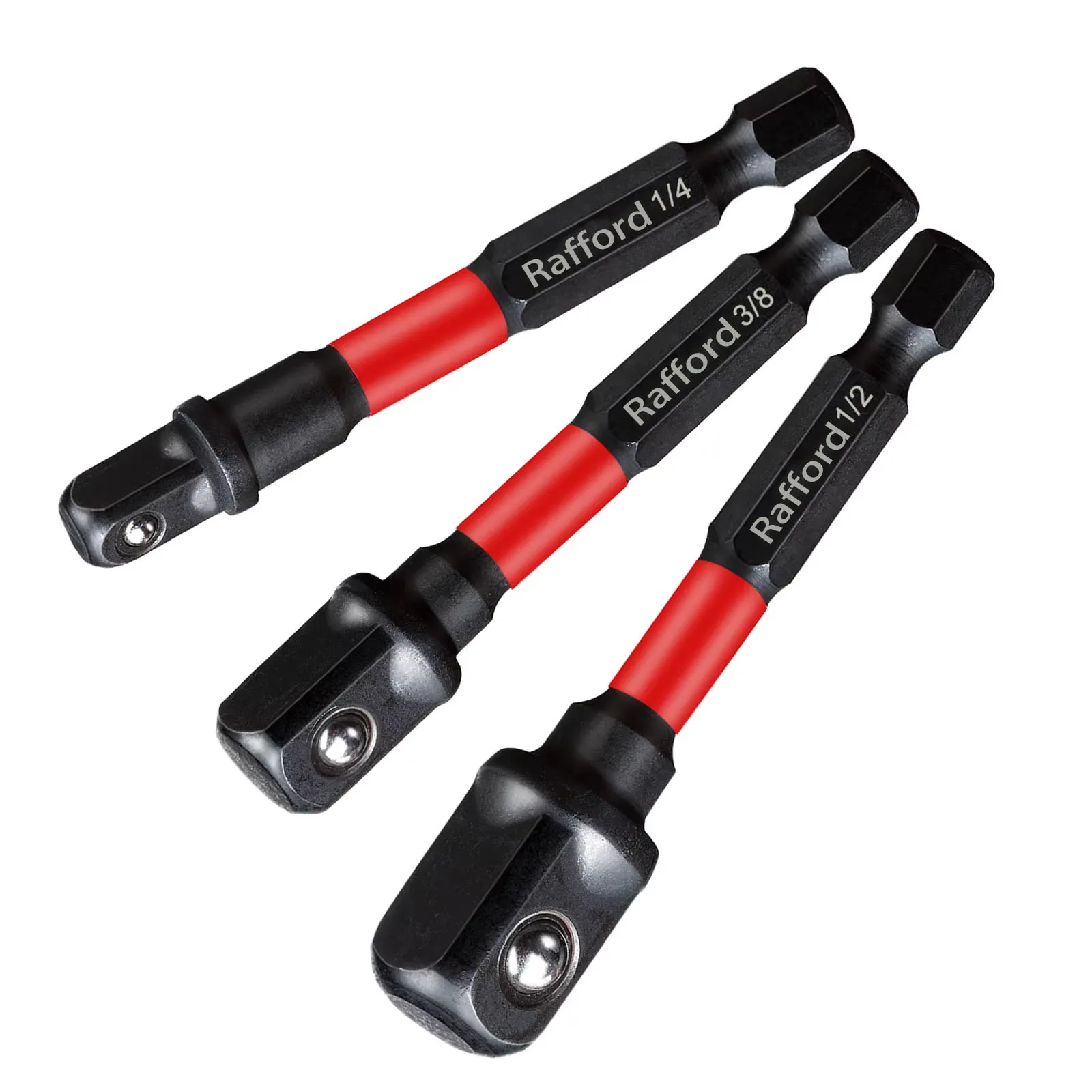 Set di adattatori per prese a percussione Rafford, unità da 1/4" 3/8" e 1/2", punta di prolunga con supporto, adattatore per trapano elettrico a chiave a percussione ad alto coppia