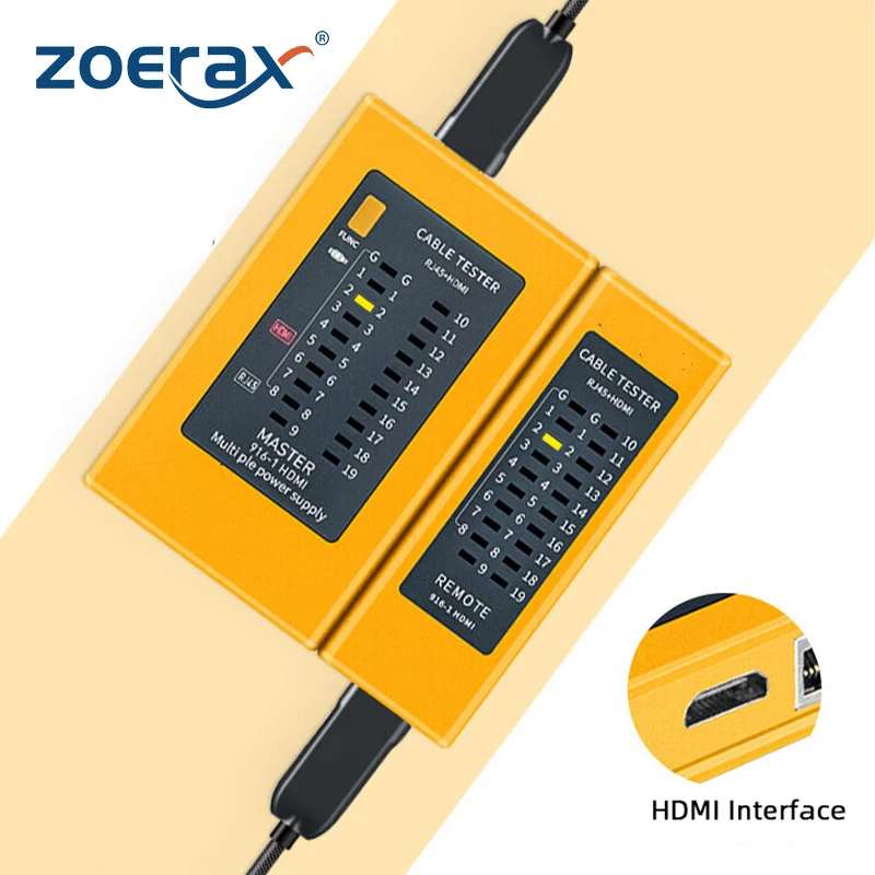 Кабельный тестер ZoeRax 2-в-1, тестер цифрового кабеля HDMI, тестер сетевого кабеля RJ45, тестер Ethernet, детектор кабеля локальной сети