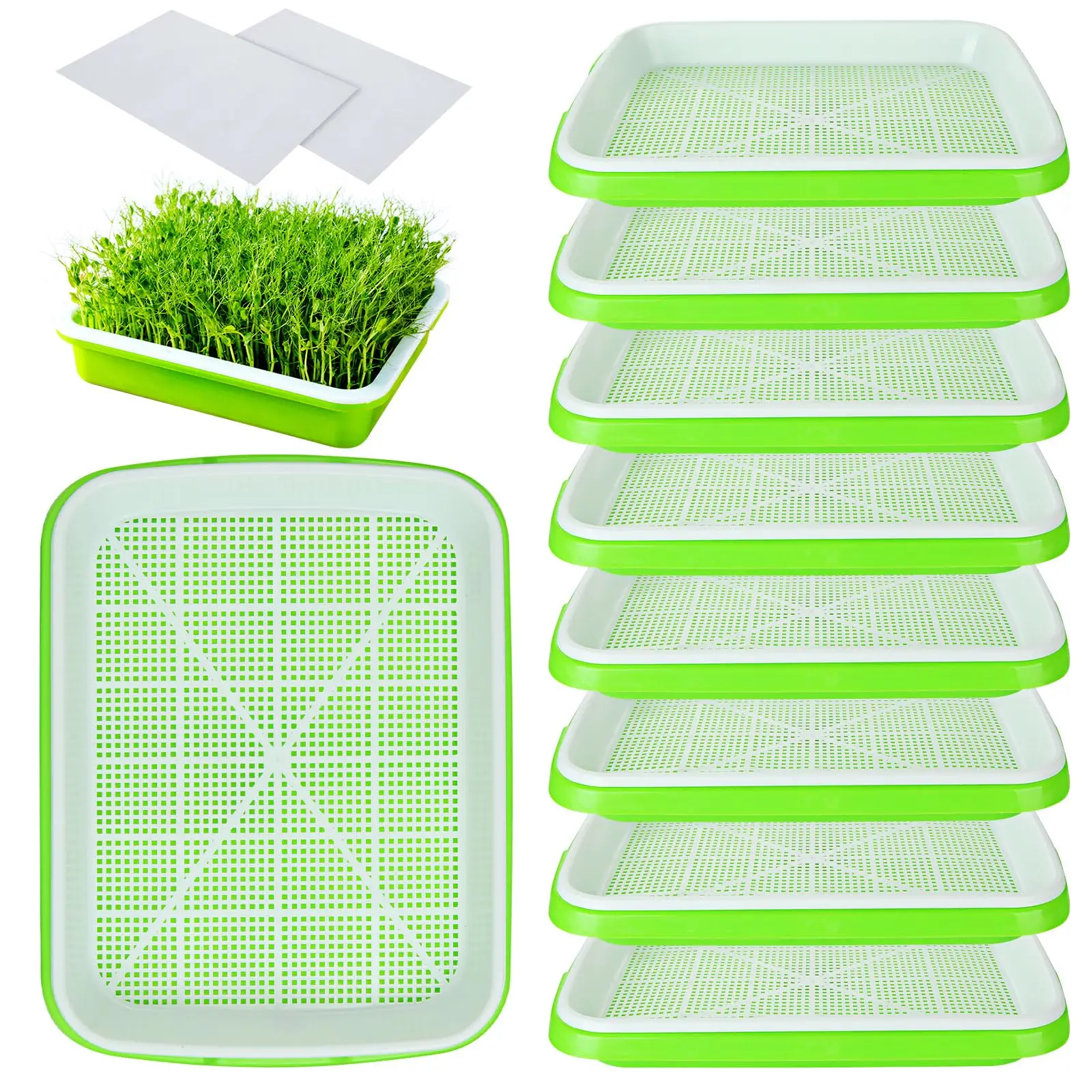 Microgreens Sprouter Tray Hydroponic / Sprouting Tray For Sprout Garden Rice Hydroponic Systems Tray Garden Nursery Pot