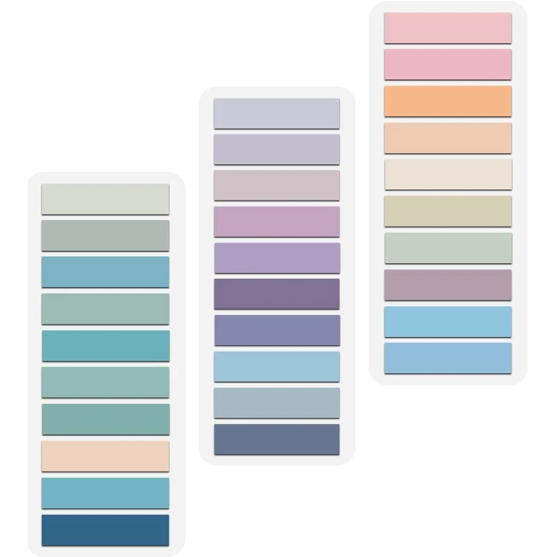 600PCs Morandi Page Markers Sticky Note Page Labels Reusable File Index Sticker Tabs Waterproof File Stickers Office Accessories