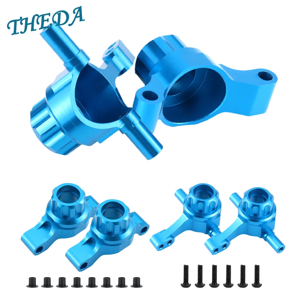 Copas de dirección delantera de Metal, copas de eje trasero para 1/10 Tamiya TT02 TT-02 RC, piezas de mejora de coche
