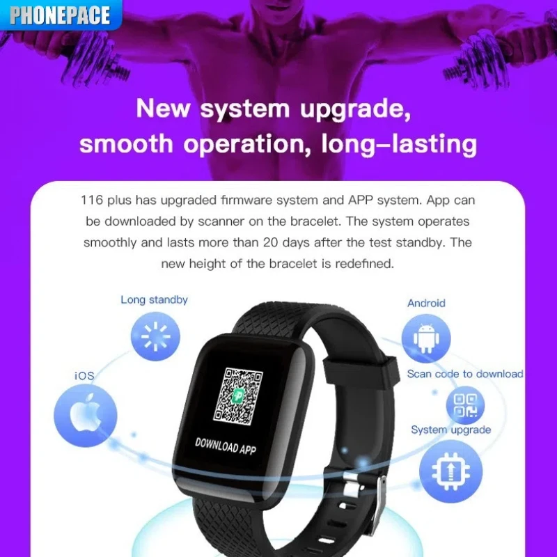 Pulseira inteligente de rastreador de fitness com tela colorida, lembretes de saúde, exercício, contagem de passos, notificações de informações inteligentes