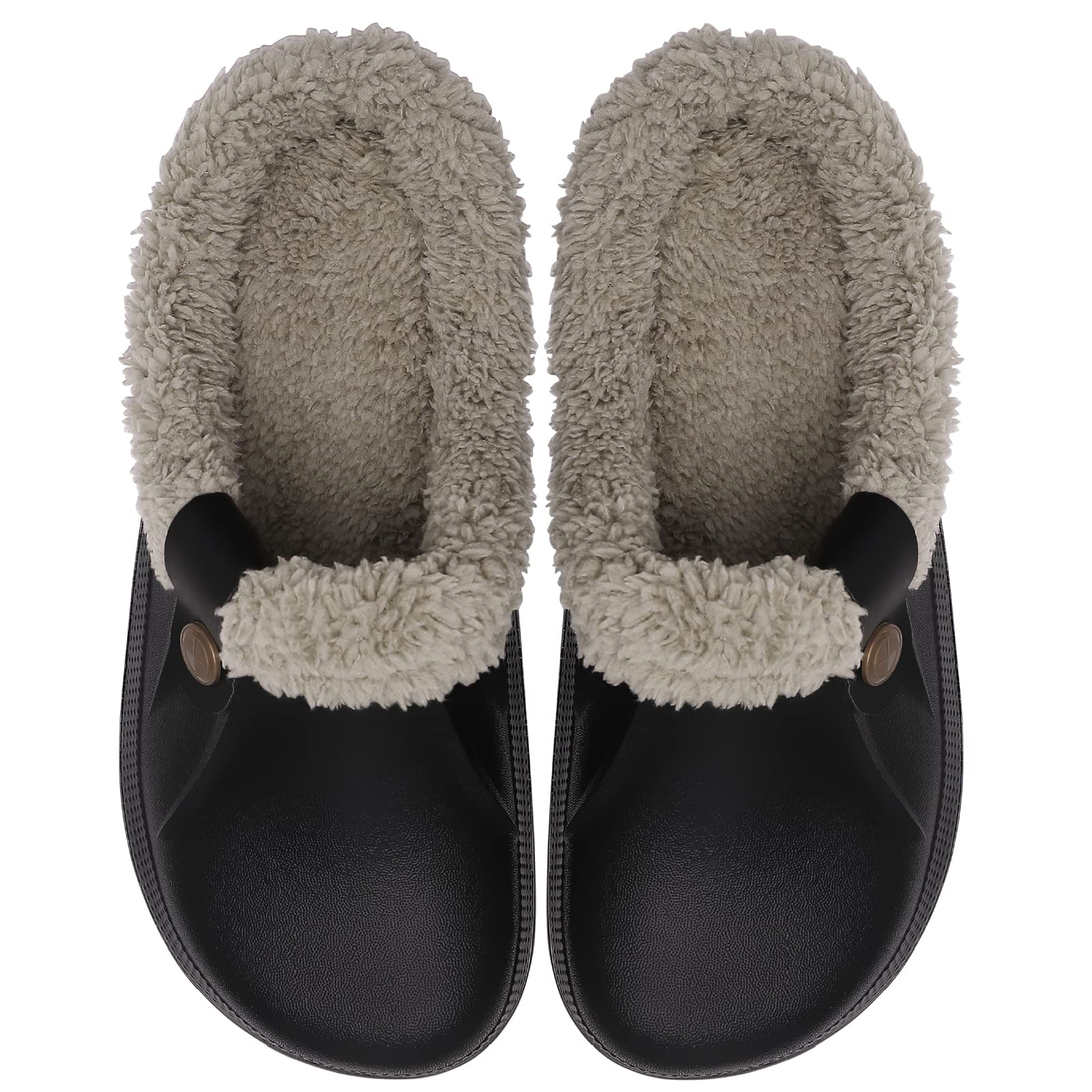 Comwarm-Zapatillas Colgs de invierno para hombre, calzado impermeable para jardín, zuecos de piel para el hogar, Zapatillas de felpa suaves, zapatos peludos para dormitorio, interior y exterior