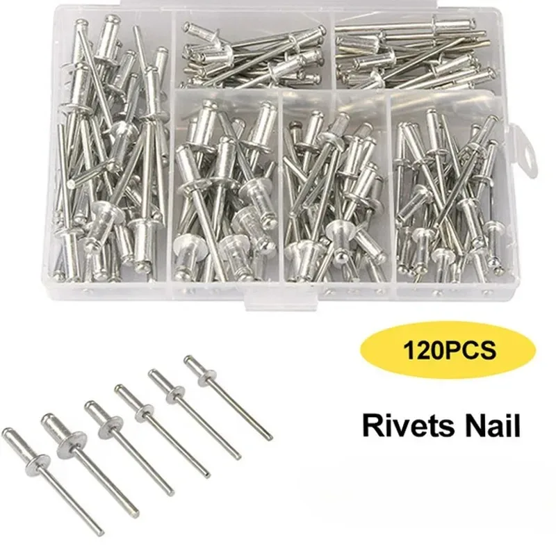 BIESUO Heavy Duty Riveter Set Pop Rivet Gun 120Pcs Blind Rivets Assortment Kit Hand Tools Rivet Nut Tool