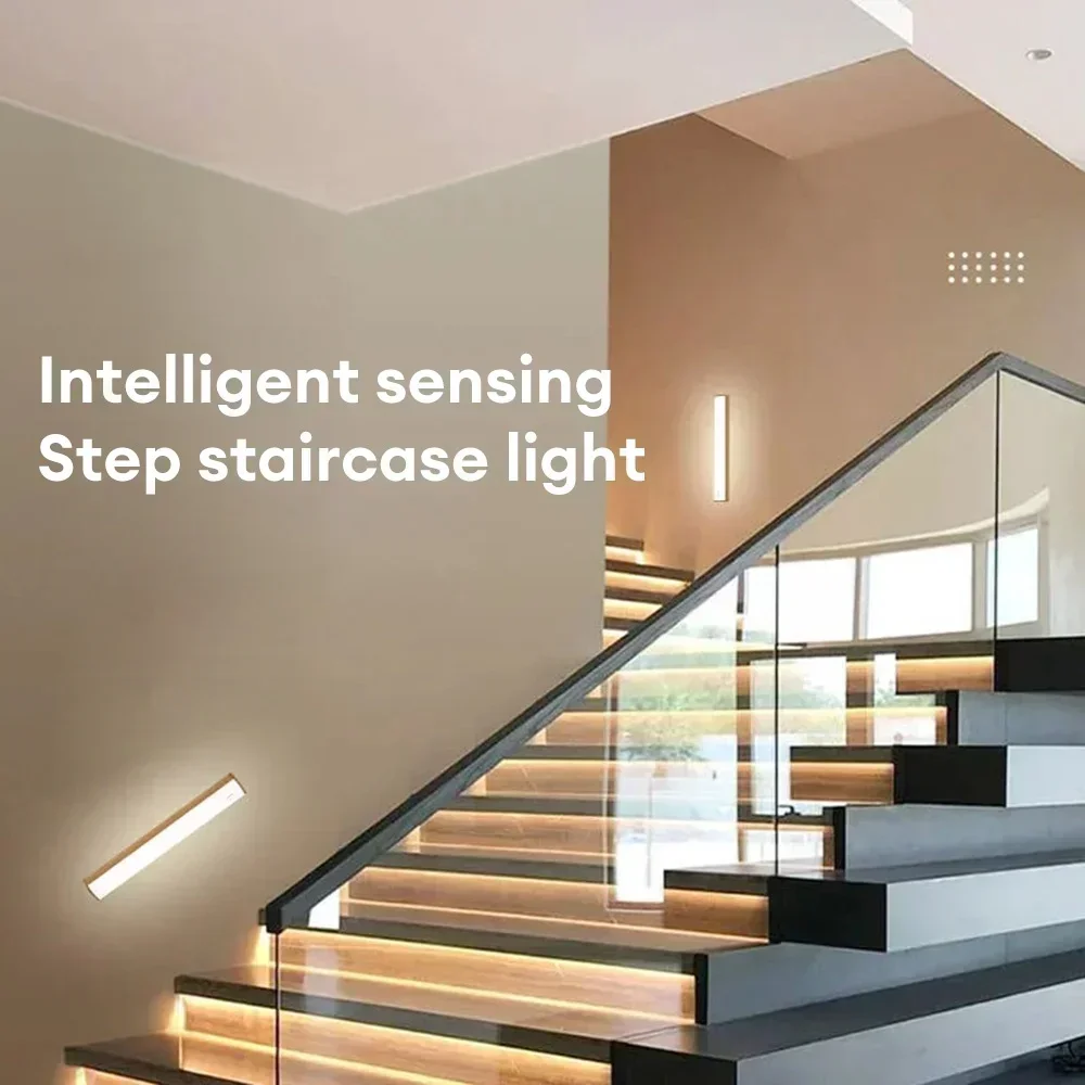 Motion Sensor โคมไฟ Night Light ไร้สาย LED USB Type C โคมไฟแบบชาร์จไฟได้สําหรับห้องครัวตู้ห้องนอนตู้เสื้อผ้าบันไดแสง