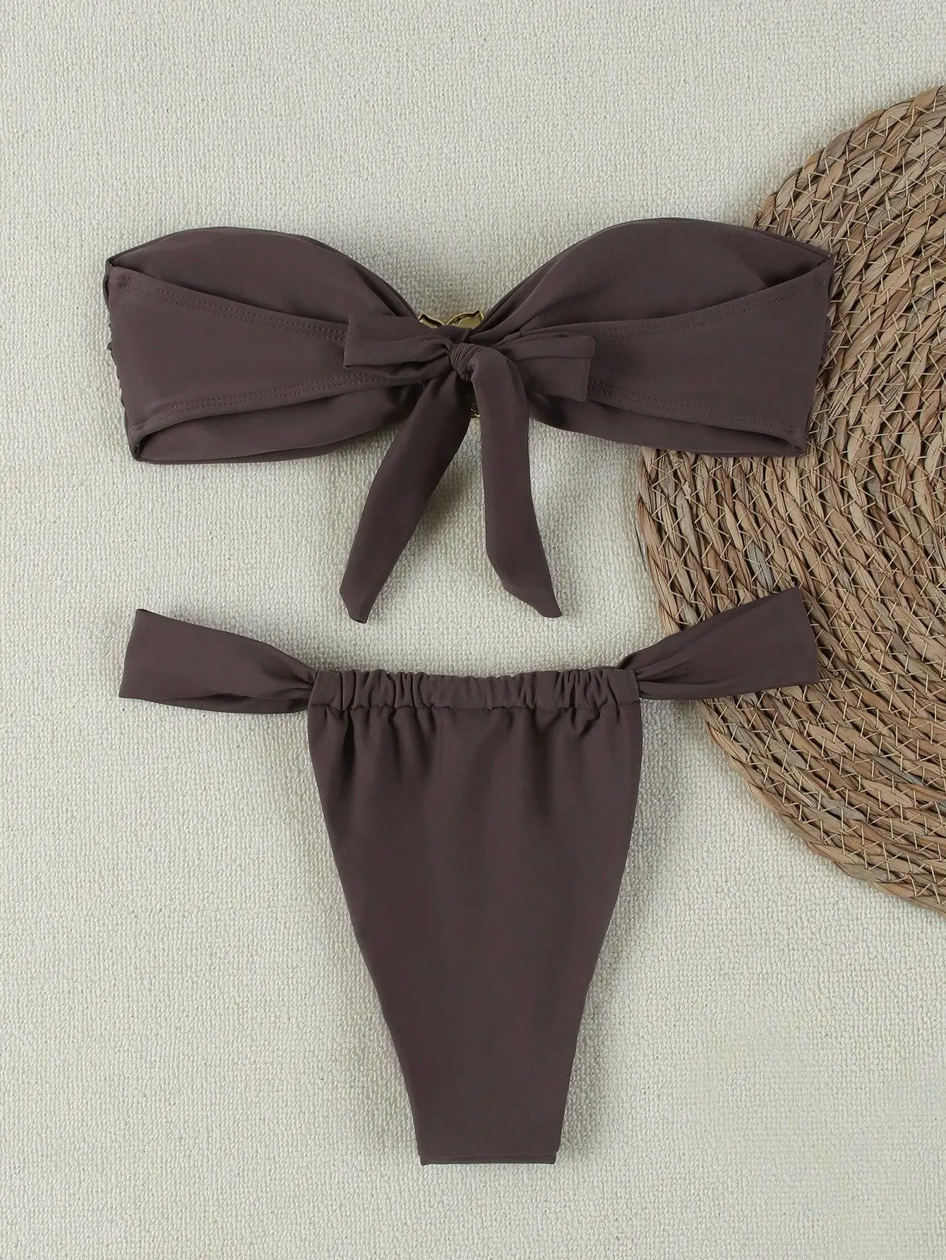 "2025 Ensemble bikini push-up sexy bandeau - Maillot de bain string brésilien pour femme"