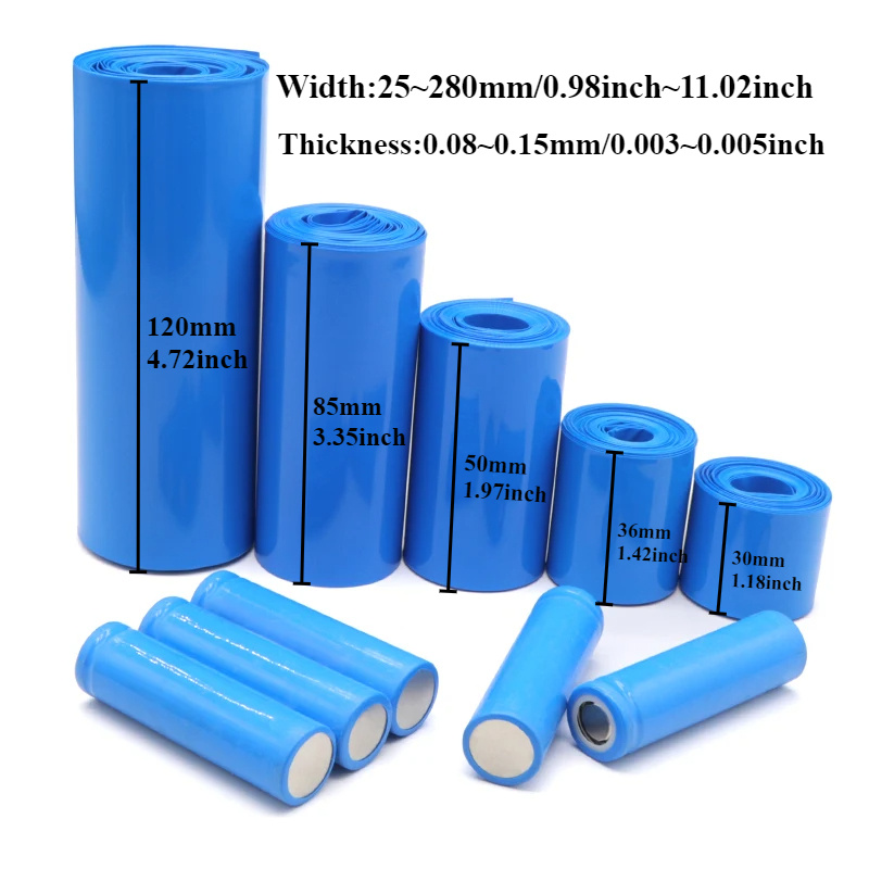3M PVC Heat Shrink Tube 18650 Lipo Battery Pack Width 25mm ~ 280mm Insulated Protection Film Wrap lithium Case Cable Sleeve