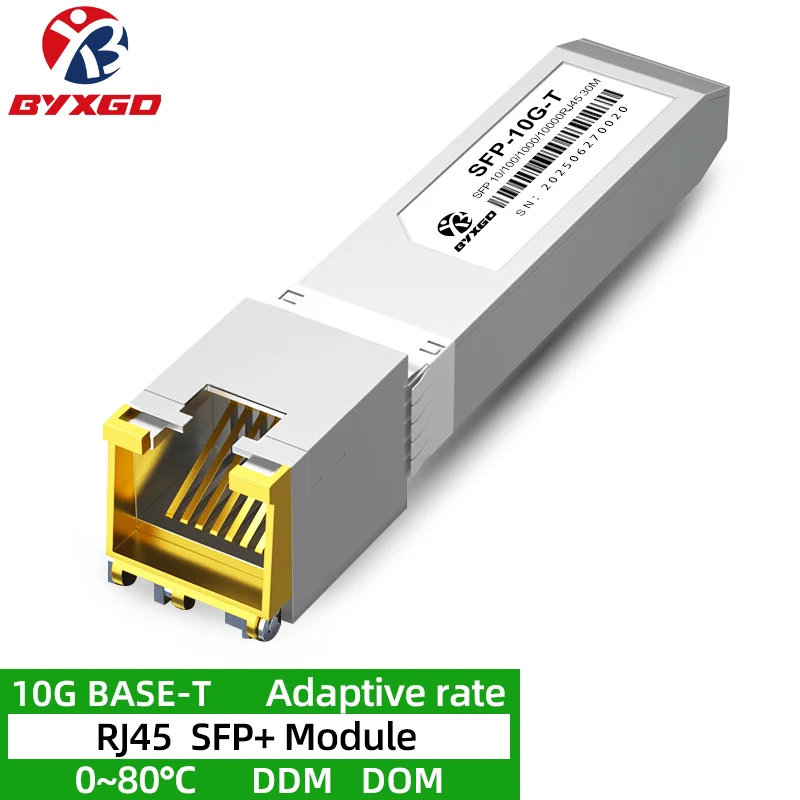 Modulo RJ45 SFP Velocità adattabile Plug and play 10GBASE-T SFP+ Per Cisco/Ubiquiti/Dell, SFP in rame 1G/10G per Switch/Router/Server
